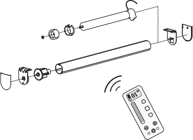 Rechargeable Battery Roller Blind Rechargeable Battery Roller Blind Technical Drawing